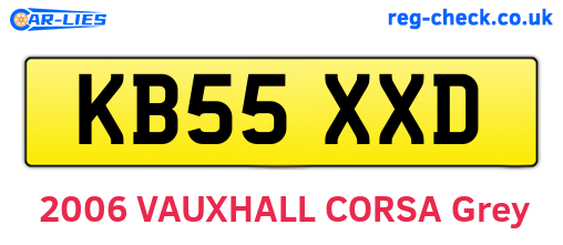 KB55XXD are the vehicle registration plates.