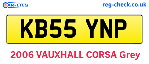 KB55YNP are the vehicle registration plates.