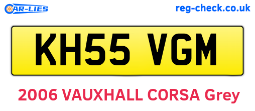 KH55VGM are the vehicle registration plates.