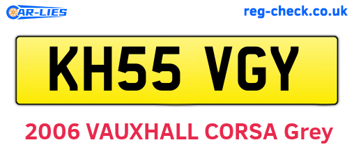 KH55VGY are the vehicle registration plates.