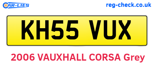 KH55VUX are the vehicle registration plates.
