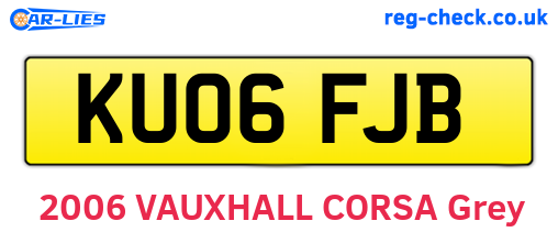 KU06FJB are the vehicle registration plates.