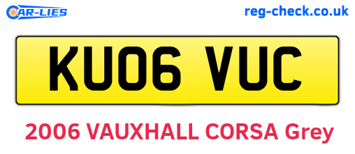 KU06VUC are the vehicle registration plates.