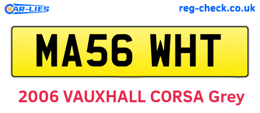 MA56WHT are the vehicle registration plates.