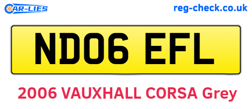 ND06EFL are the vehicle registration plates.