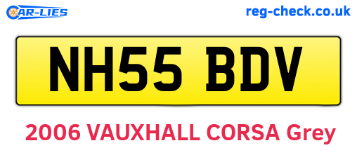 NH55BDV are the vehicle registration plates.