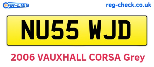 NU55WJD are the vehicle registration plates.