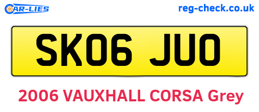 SK06JUO are the vehicle registration plates.