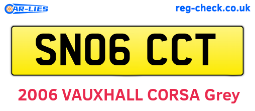 SN06CCT are the vehicle registration plates.