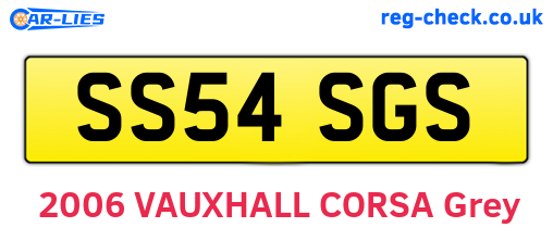 SS54SGS are the vehicle registration plates.
