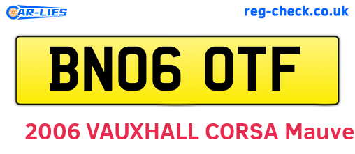 BN06OTF are the vehicle registration plates.
