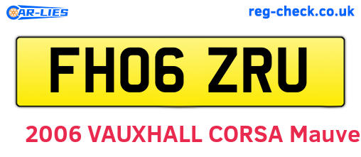 FH06ZRU are the vehicle registration plates.