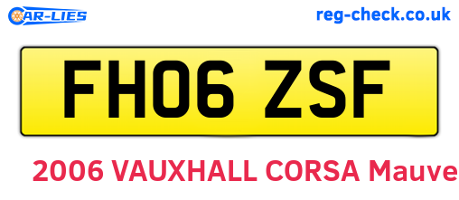 FH06ZSF are the vehicle registration plates.