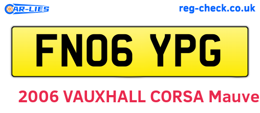 FN06YPG are the vehicle registration plates.