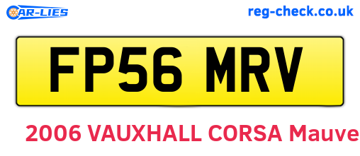 FP56MRV are the vehicle registration plates.