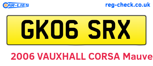 GK06SRX are the vehicle registration plates.