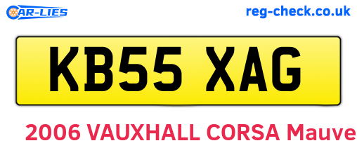 KB55XAG are the vehicle registration plates.