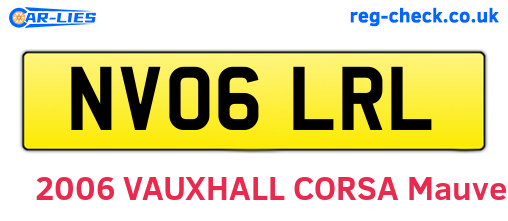 NV06LRL are the vehicle registration plates.