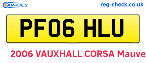 PF06HLU are the vehicle registration plates.