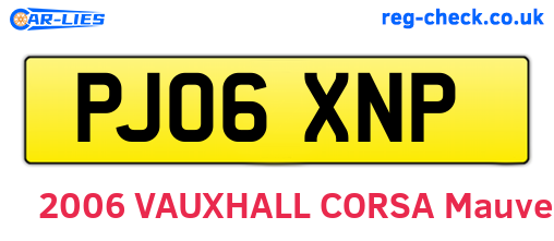 PJ06XNP are the vehicle registration plates.