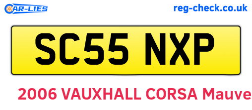 SC55NXP are the vehicle registration plates.
