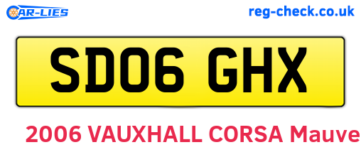 SD06GHX are the vehicle registration plates.