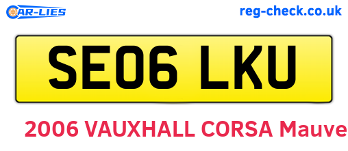 SE06LKU are the vehicle registration plates.