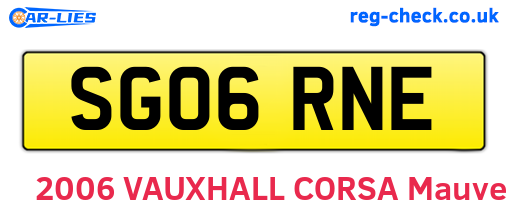SG06RNE are the vehicle registration plates.