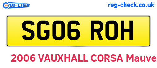 SG06ROH are the vehicle registration plates.