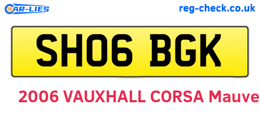 SH06BGK are the vehicle registration plates.