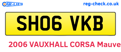 SH06VKB are the vehicle registration plates.