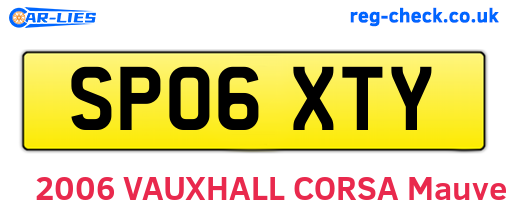 SP06XTY are the vehicle registration plates.