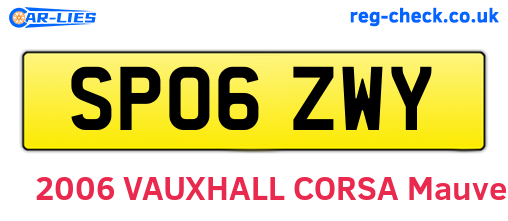 SP06ZWY are the vehicle registration plates.