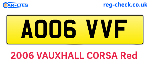AO06VVF are the vehicle registration plates.