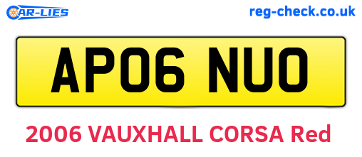 AP06NUO are the vehicle registration plates.