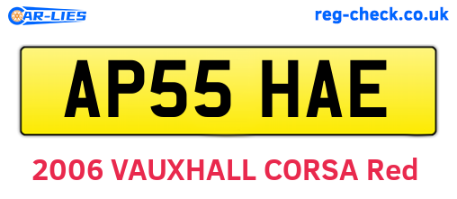 AP55HAE are the vehicle registration plates.