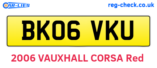 BK06VKU are the vehicle registration plates.