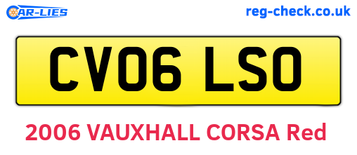 CV06LSO are the vehicle registration plates.