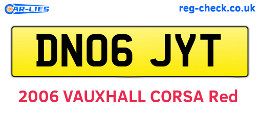 DN06JYT are the vehicle registration plates.