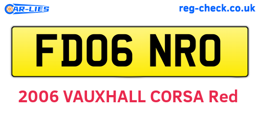 FD06NRO are the vehicle registration plates.