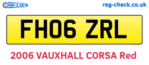 FH06ZRL are the vehicle registration plates.