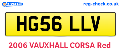 HG56LLV are the vehicle registration plates.