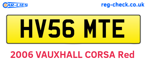 HV56MTE are the vehicle registration plates.