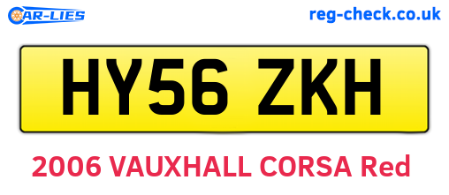 HY56ZKH are the vehicle registration plates.