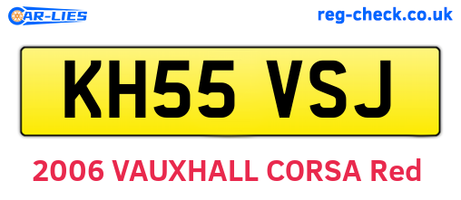 KH55VSJ are the vehicle registration plates.