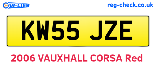 KW55JZE are the vehicle registration plates.