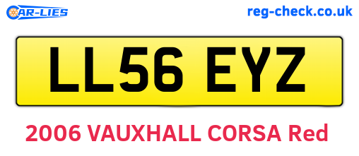 LL56EYZ are the vehicle registration plates.