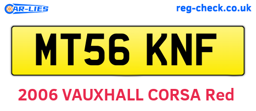 MT56KNF are the vehicle registration plates.