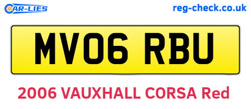 MV06RBU are the vehicle registration plates.