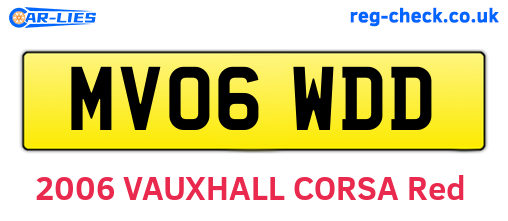 MV06WDD are the vehicle registration plates.